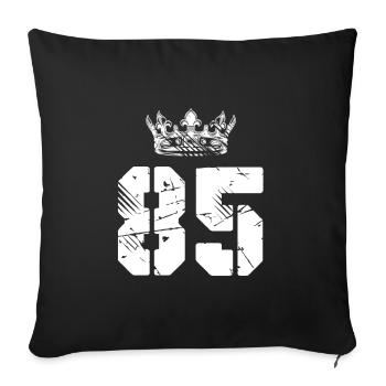 85 Couronne numérique - Housse de coussin décorative 45 x 45 cm - noir - Devant