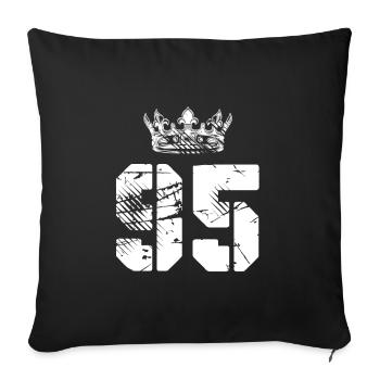 95 Number crown - Sofa pillowcase 17,3'' x 17,3'' (45 x 45 cm) - black - Front
