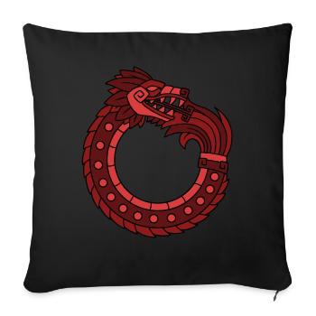 Quetzalcoatl Ouroboros Old Aztec Serpent Ma - Sofa pillowcase 17,3'' x 17,3'' (45 x 45 cm) - black - Front