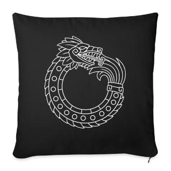 Quetzalcoatl Ouroboros Vieux Serpent Aztèque Ma - Housse de coussin décorative 45 x 45 cm - noir - Devant