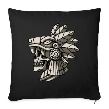 Quetzalcoatl Aztec Skull Maya Ancient Inca Toltek - Sofa pillowcase 17,3'' x 17,3'' (45 x 45 cm) - black - Front