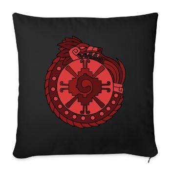 Quetzalcoatl Ouroboros Aztecs Ancient Maya Inca Gesc - Sofa pillowcase 17,3'' x 17,3'' (45 x 45 cm) - black - Front