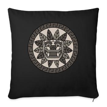 Quetzalcoatl Azteken Gefiederte Schlange Maya Inka - Sofakissenbezug 45 x 45 cm - Schwarz - Vorne