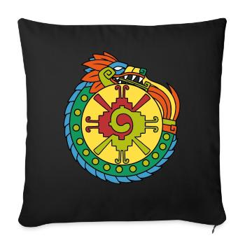 Quetzalcoatl Ouroboros Aztèques Ancien Maya Inca Gesc - Housse de coussin décorative 45 x 45 cm - noir - Devant
