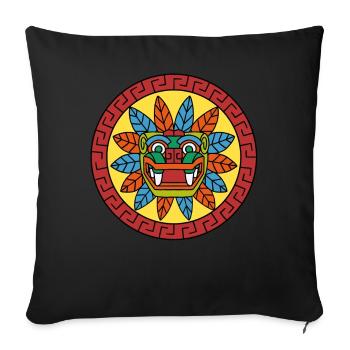 Quetzalcoatl Aztecs Feathered Snake Maya Inca - Sofa pillowcase 17,3'' x 17,3'' (45 x 45 cm) - black - Front