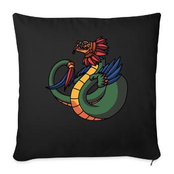 Quetzalcoatl Aztecs Feathered Snake Maya Inca - Sofa pillowcase 17,3'' x 17,3'' (45 x 45 cm) - black - Front