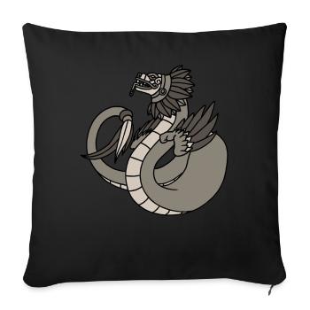 Quetzalcoatl Aztecs Feathered Snake Maya Inca - Sofa pillowcase 17,3'' x 17,3'' (45 x 45 cm) - black - Front