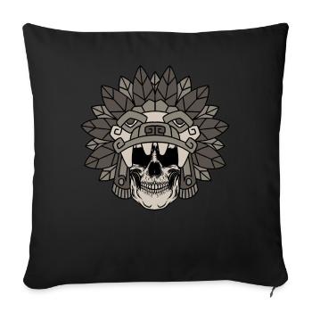 Quetzalcoatl Aztec Gothic Schädel Goth Maya Inka G - Sofakissenbezug 45 x 45 cm - Schwarz - Vorne