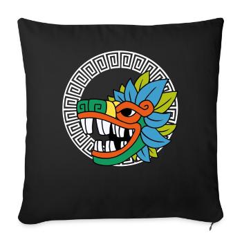 Quetzalcoatl Aztecs Feathered Snake Maya Inca - Sofa pillowcase 17,3'' x 17,3'' (45 x 45 cm) - black - Front