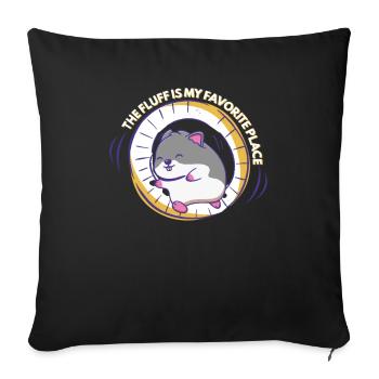 Hamster Breeds Hamster Fluff Favorite Place Rodent - Sofa pillowcase 17,3'' x 17,3'' (45 x 45 cm) - black - Front