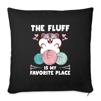 Hamster Knitting Crochet Cotton Wool Wool Favorite Place - Sofa pillowcase 17,3'' x 17,3'' (45 x 45 cm) - black - Front