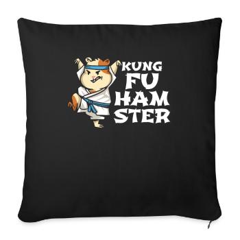 Kung Fu Hamster Arts Martiaux Rongeur Fighter Cadeau - Housse de coussin décorative 45 x 45 cm - noir - Devant