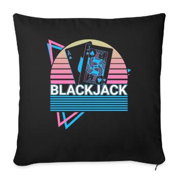 Blackjack Pik Jack Casino Player Gambling Gesc - Sofa pillowcase 17,3'' x 17,3'' (45 x 45 cm) - black - Front
