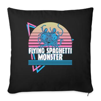 Flying Spaghetti Monster Pastafari FSM Atheist Ges - Sofa pillowcase 17,3'' x 17,3'' (45 x 45 cm) - black - Front