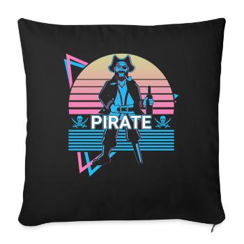 Pirate Retro Gift - Sofa pillowcase 17,3'' x 17,3'' (45 x 45 cm) - black - Front