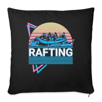 Rafting White Water Rafting Retro Gift - Sofa pillowcase 17,3'' x 17,3'' (45 x 45 cm) - black - Front
