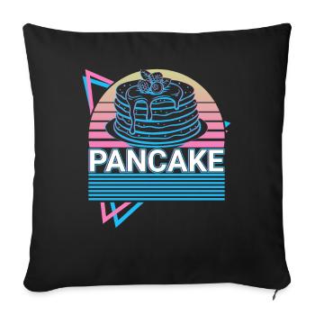 Pfannkuchen Retro Geschenk - Sofakissenbezug 45 x 45 cm - Schwarz - Vorne