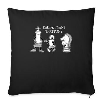 Chess Chess Pieces Knight Horse Father Will Pony - Sofa pillowcase 17,3'' x 17,3'' (45 x 45 cm) - black - Front