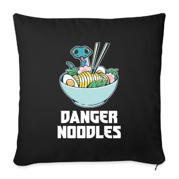 Danger Noodle Suppen Nudeln Ramen Kawaii Schlange - Sofakissenbezug 45 x 45 cm - Schwarz - Vorne