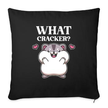 Hamster Hamster Cheek Snacking Snacking Quel craquelin - Housse de coussin décorative 45 x 45 cm - noir - Devant