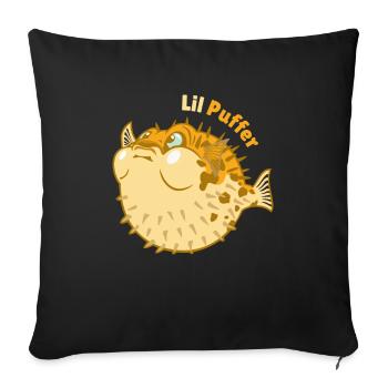 Lil Buffer Puffer Fish Sea - Sofa pillowcase 17,3'' x 17,3'' (45 x 45 cm) - black - Front