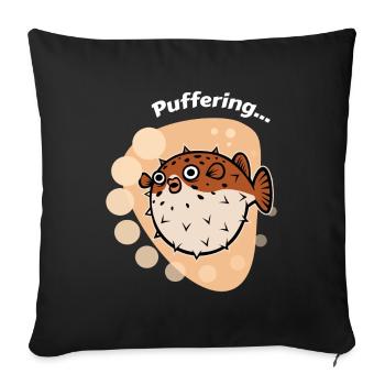 Buffering... Puffer fish sea - Sofa pillowcase 17,3'' x 17,3'' (45 x 45 cm) - black - Front