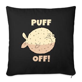 Puff Off! Puffer fish sea - Sofa pillowcase 17,3'' x 17,3'' (45 x 45 cm) - black - Front