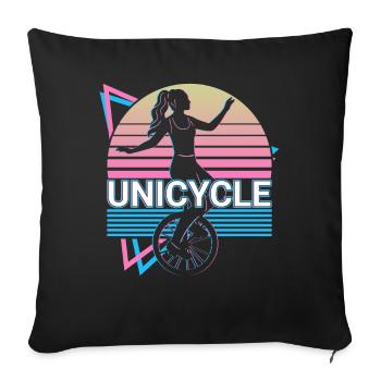 Unicycle Unicycling Unicyclist Retro Gift - Sofa pillowcase 17,3'' x 17,3'' (45 x 45 cm) - black - Front