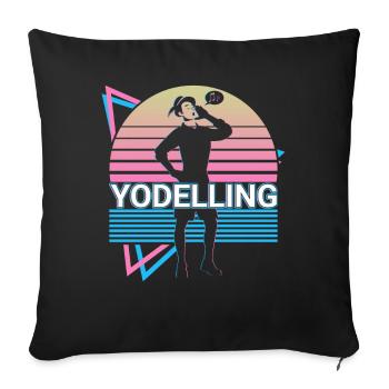 Yodelling Retro Gift - Sofa pillowcase 17,3'' x 17,3'' (45 x 45 cm) - black - Front