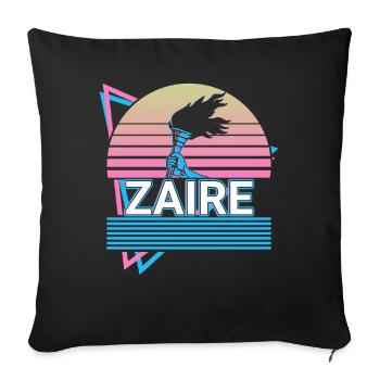 Zaïre Congo CongoLais Rétro Cadeau - Housse de coussin décorative 45 x 45 cm - noir - Devant