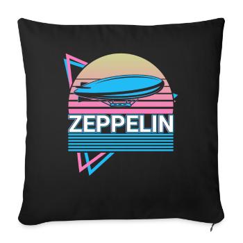 Zeppelin Airship Airship Retro Gift - Sofa pillowcase 17,3'' x 17,3'' (45 x 45 cm) - black - Front