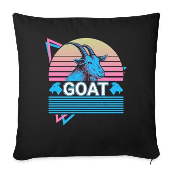 Cadeau Rétro Chèvre - Housse de coussin décorative 45 x 45 cm - noir - Devant