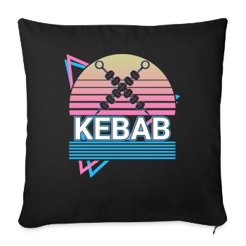 Kebab Skewers Doner Kebap Retro Gift - Sofa pillowcase 17,3'' x 17,3'' (45 x 45 cm) - black - Front