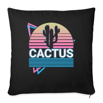 Cactus Retro Gift - Sofa pillowcase 17,3'' x 17,3'' (45 x 45 cm) - black - Front