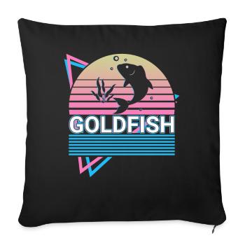 Goldfish Retro Gift - Sofa pillowcase 17,3'' x 17,3'' (45 x 45 cm) - black - Front