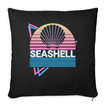 Shell Rétro Cadeau - Housse de coussin décorative 45 x 45 cm - noir - Devant