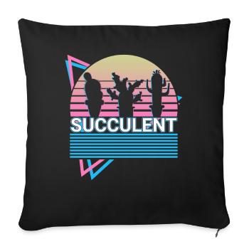 Succulent cadeau rétro - Housse de coussin décorative 45 x 45 cm - noir - Devant