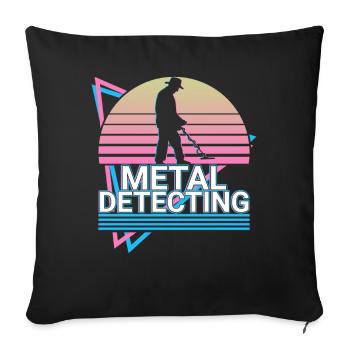 Metal Detection Metal Detector Metal Detectors Ge - Sofa pillowcase 17,3'' x 17,3'' (45 x 45 cm) - black - Front