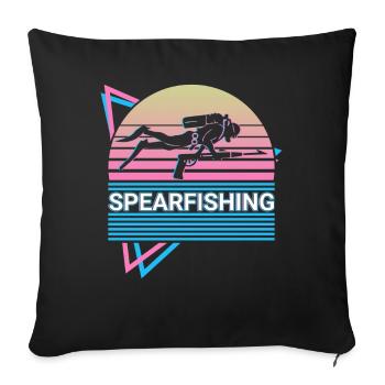 Speerfischen Speerfischer Retro Geschenk - Sofakissenbezug 45 x 45 cm - Schwarz - Vorne