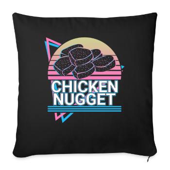 Chicken Nugget Retro Gift - Sofa pillowcase 17,3'' x 17,3'' (45 x 45 cm) - black - Front
