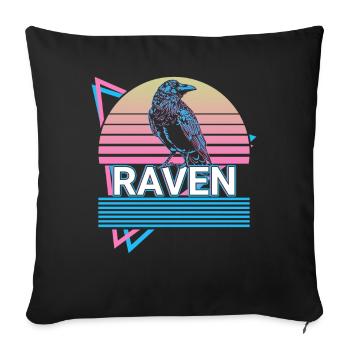 Raven Crow Retro Cadeau - Housse de coussin décorative 45 x 45 cm - noir - Devant