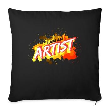 Je suis un artiste Kunst Künstler Art - Housse de coussin décorative 45 x 45 cm - noir - Devant