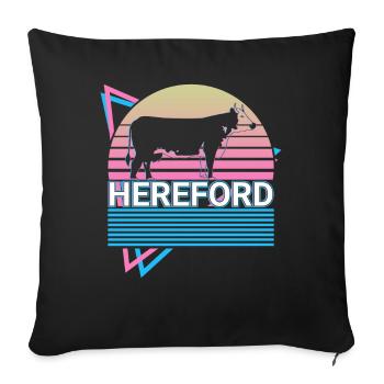 Hereford Beef Hereford Cow Farmer Retro Cadeau - Housse de coussin décorative 45 x 45 cm - noir - Devant