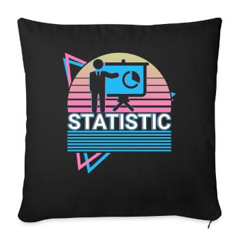 Statisticien Statisticien Retro Gift - Housse de coussin décorative 45 x 45 cm - noir - Devant