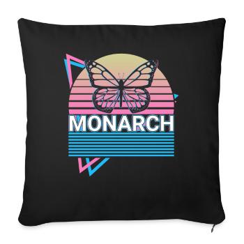Monarch Butterfly Retro Gift - Sofa pillowcase 17,3'' x 17,3'' (45 x 45 cm) - black - Front