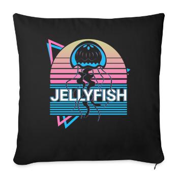 Cadeau rétro méduse - Housse de coussin décorative 45 x 45 cm - noir - Devant