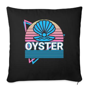 Oyster Pearl Bowl Retro Gift - Sofa pillowcase 17,3'' x 17,3'' (45 x 45 cm) - black - Front