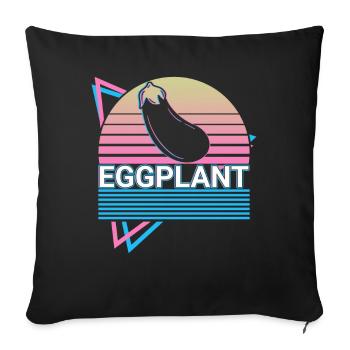 Aubergine Eggplant Retro Gift - Sofa pillowcase 17,3'' x 17,3'' (45 x 45 cm) - black - Front