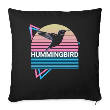 Cadeau rétro Colibri - Housse de coussin décorative 45 x 45 cm - noir - Devant