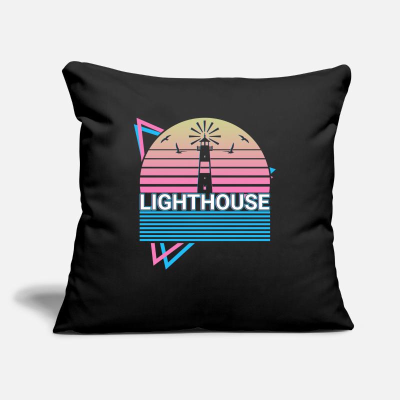 Cadeau rétro Phare Housse de coussin décorative 45 x 45 cm